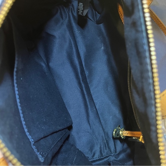 Fossil Hailey Satchel Faux Leather Circle Print Shoulder bag Handbag Purse Blue - Picture 6 of 8